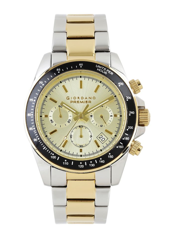 GIORDANO Premier Men Muted Gold Toned Dial Watch P163 33