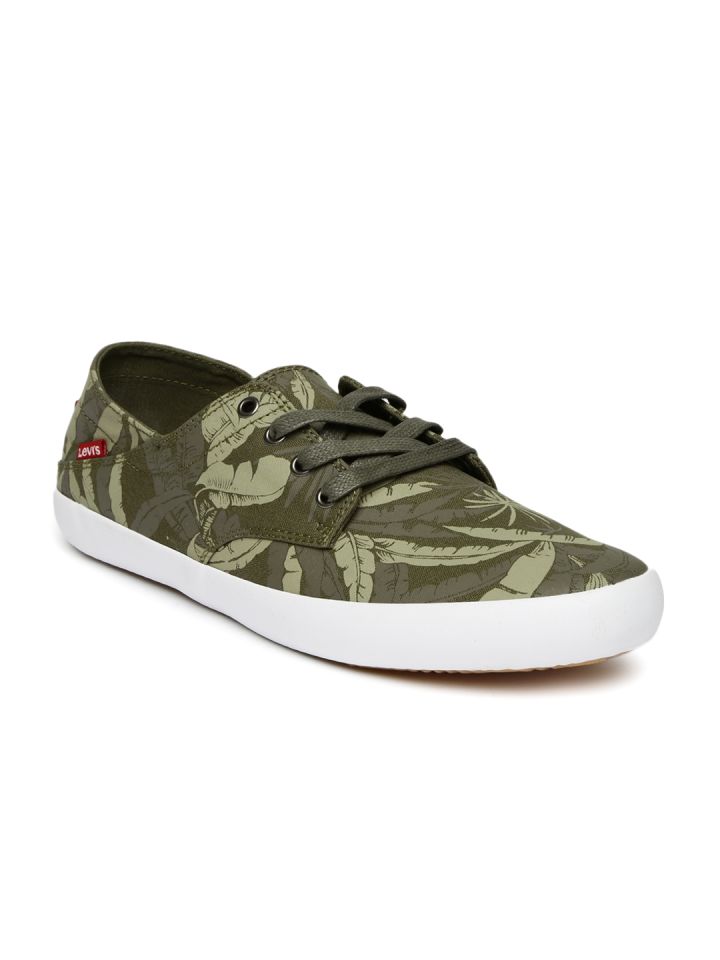 Buy Levi s Men Olive Green Printed Sneakers Myntra