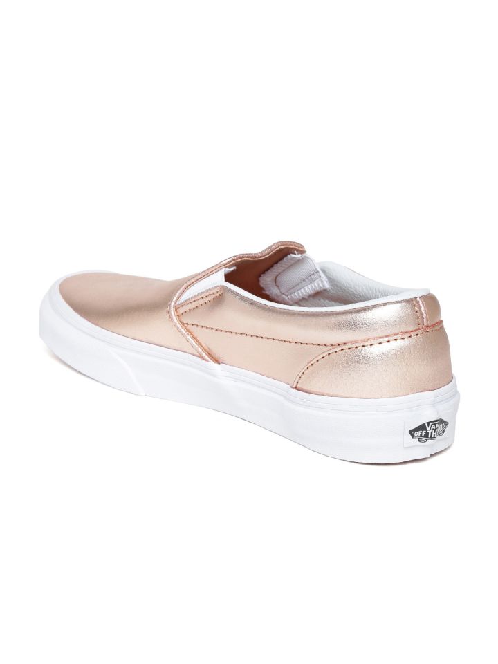 Rose gold slip on vans online