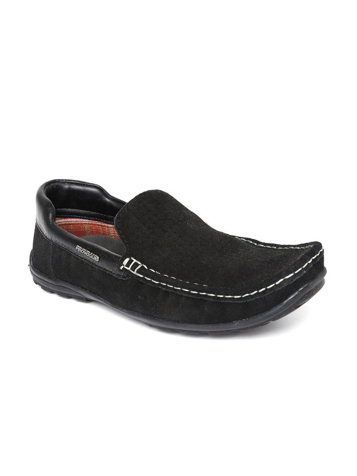 Buy Provogue Men Black Suede Loafers 