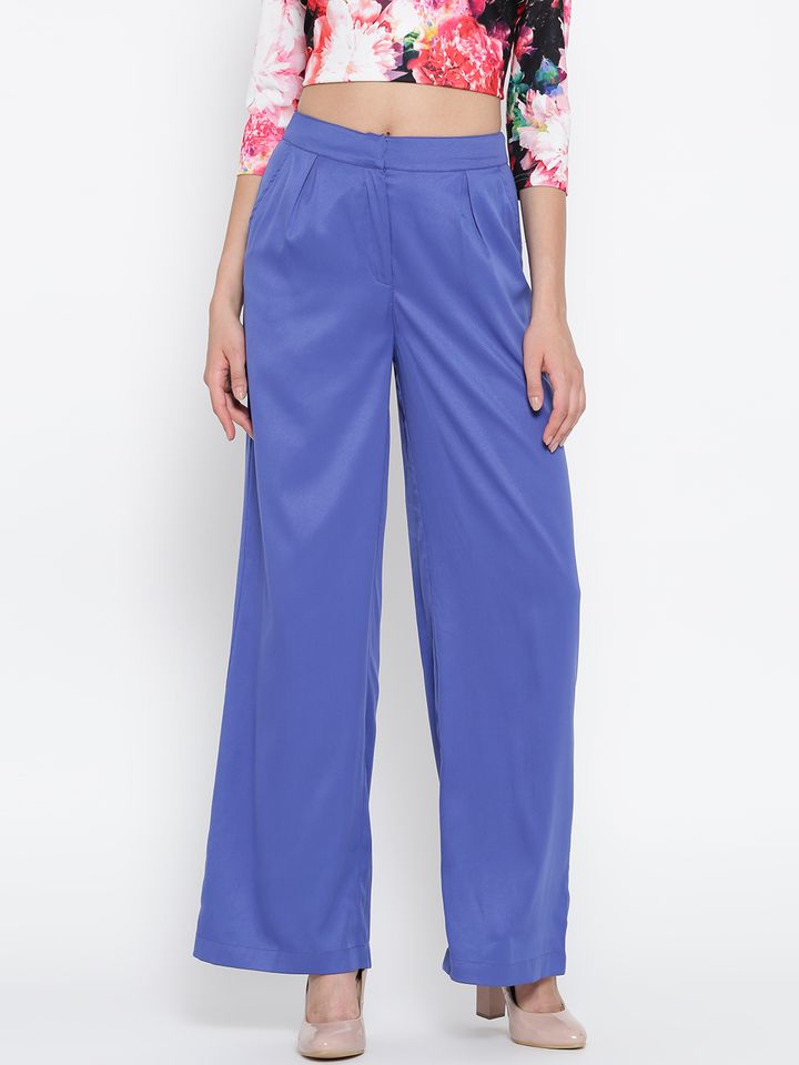 Buy Vero Moda Blue Polyester Palazzo Trousers - Palazzos for Women 1257924  | Myntra