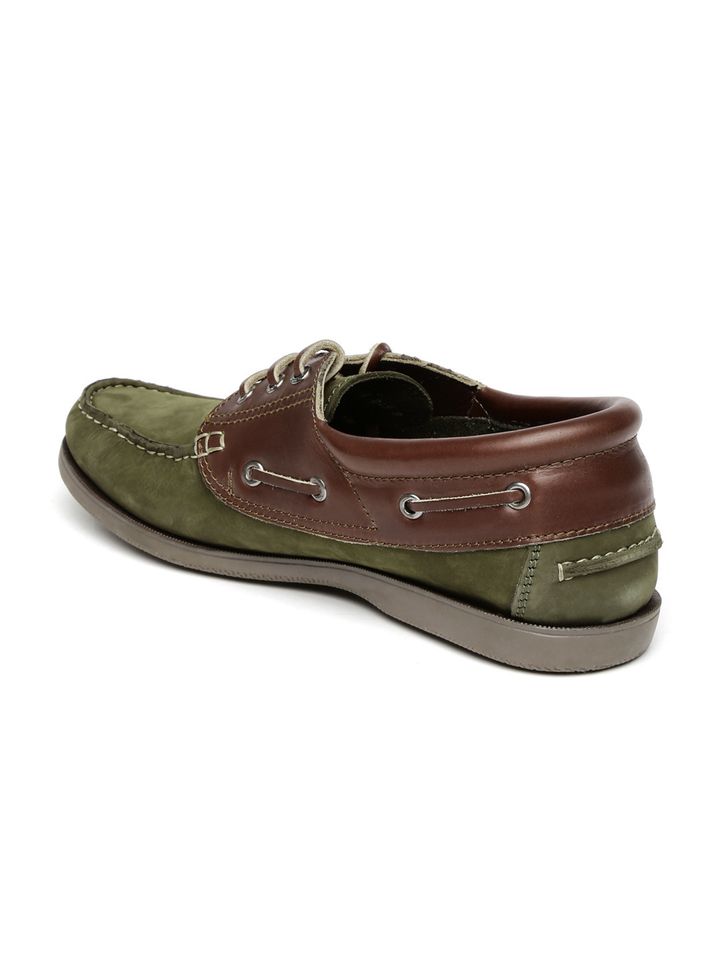 woodland men's leather boat shoes