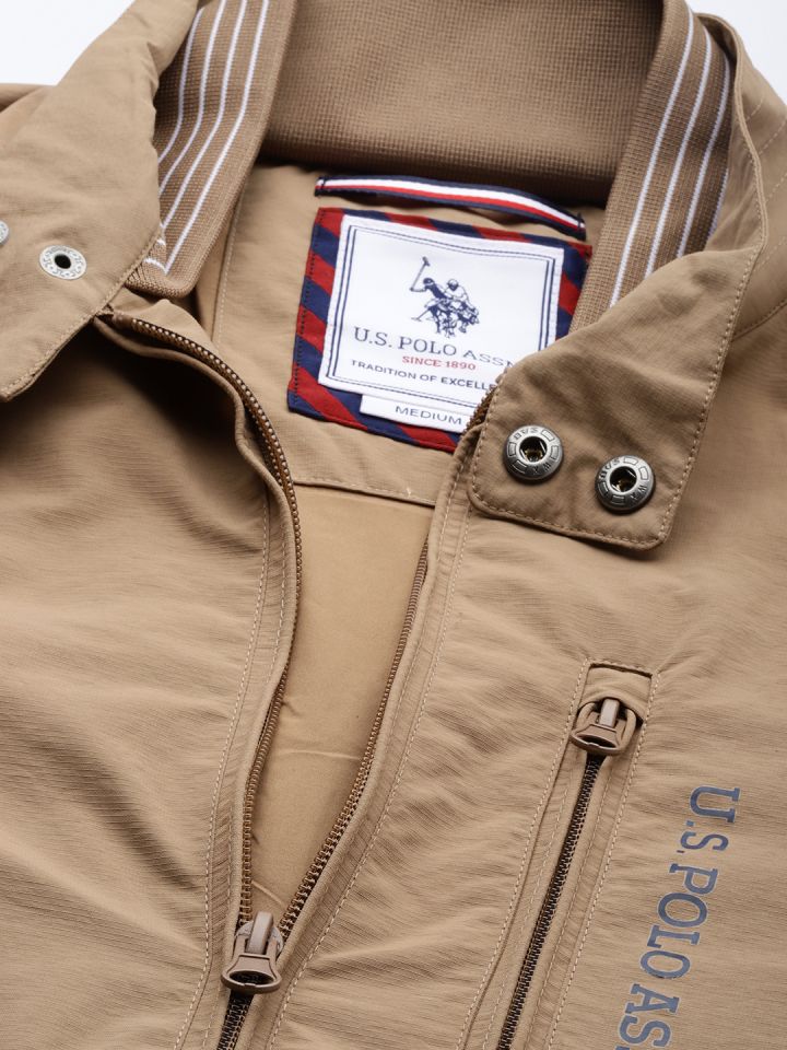 Buy U.S. Polo Assn. Men Khaki Solid Sporty Jacket Jackets for