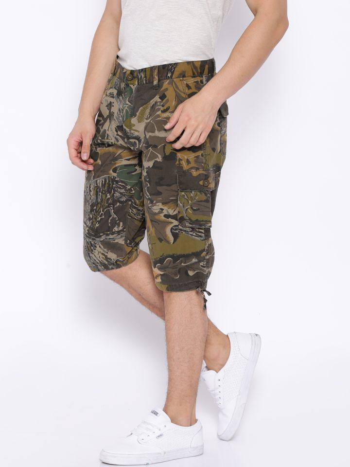 Måge krave periode Buy Bandit Olive Green & Brown Printed Cargo Shorts - Shorts for Men  1263728 | Myntra