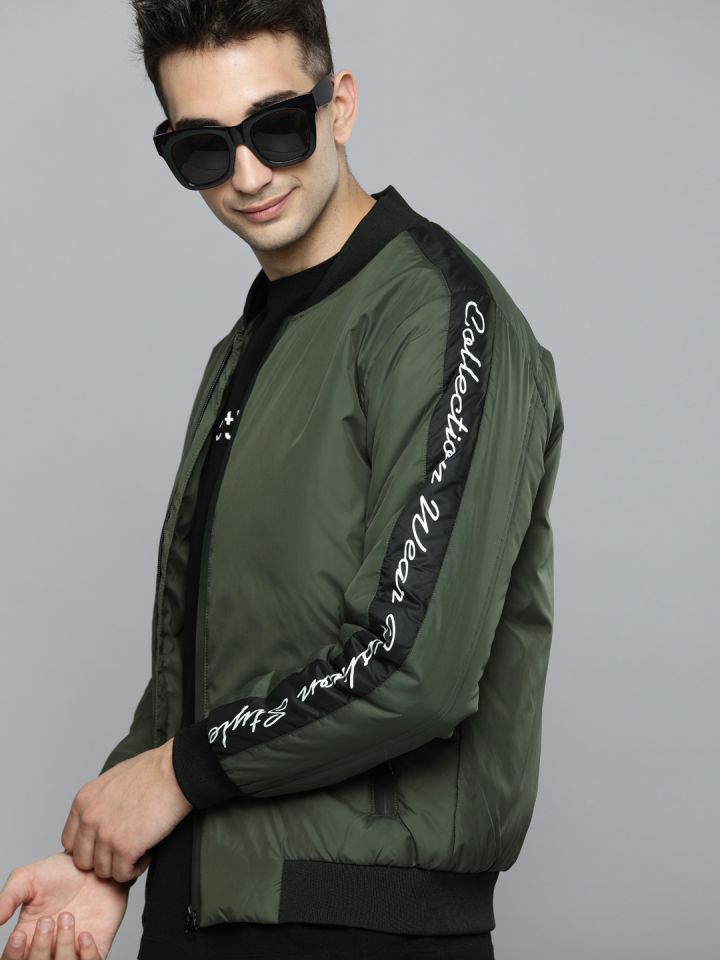 Dark olive green bomber sale jacket