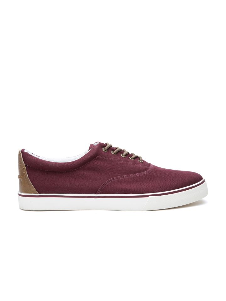 Mens burgundy canvas shoes 2025