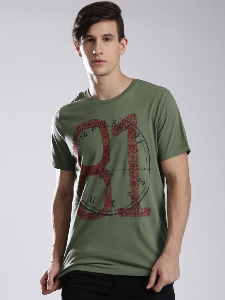 olive green guess shirt