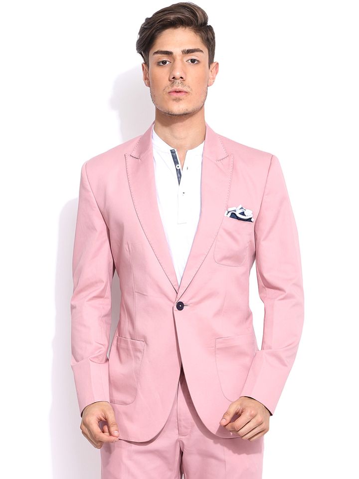 Pink blazer white best sale buttons