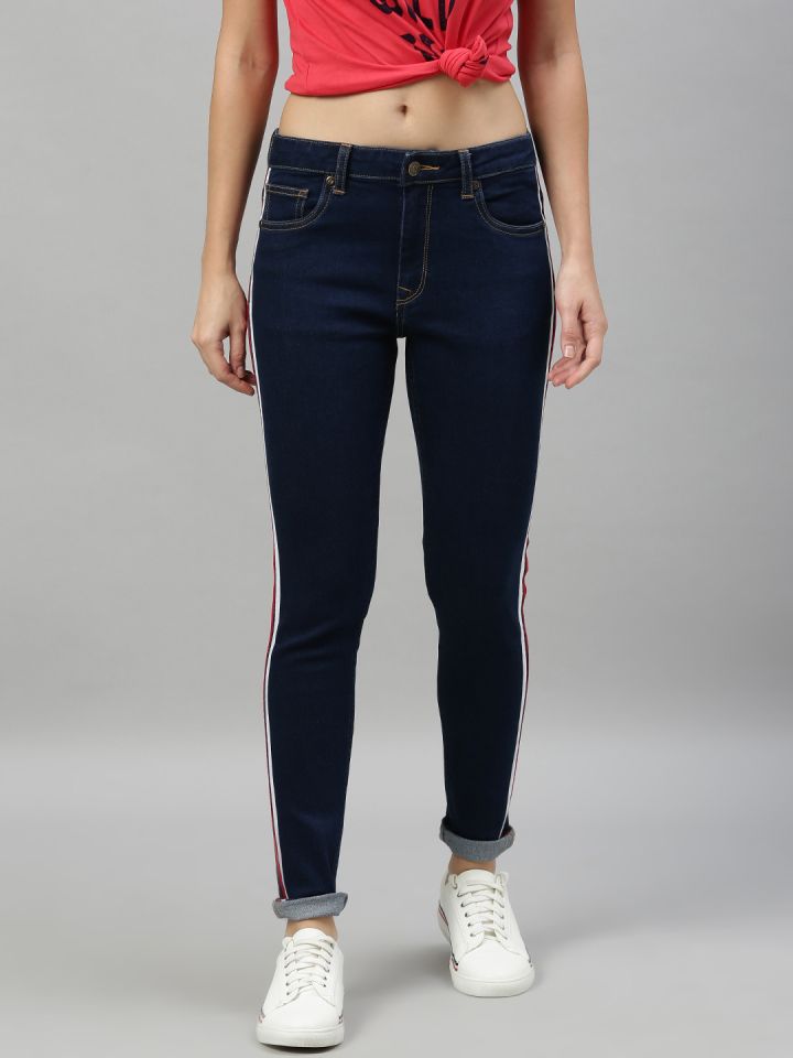 Side tape outlet jeans myntra