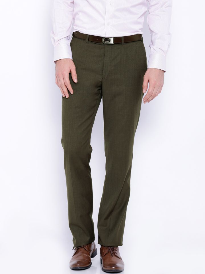 Buy Raymond Brown Contemporary Fit Trousers  Trousers for Men 1272027   Myntra