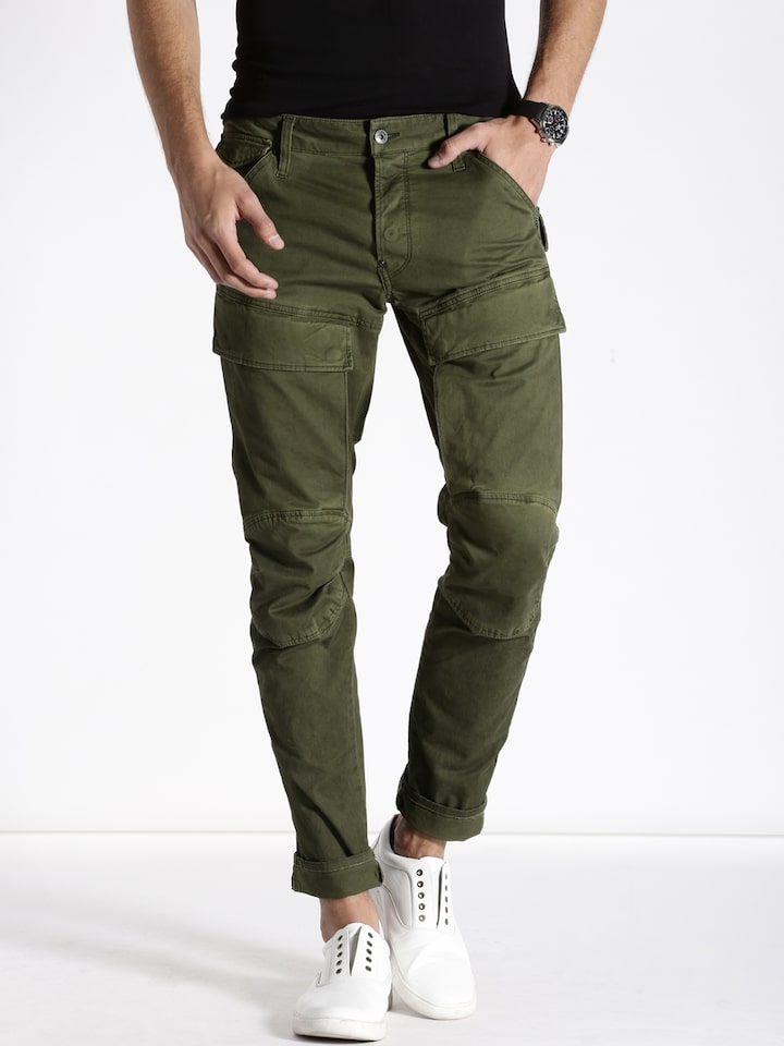 Cestrum Mens Slim Fit Cargo Pants Olive green