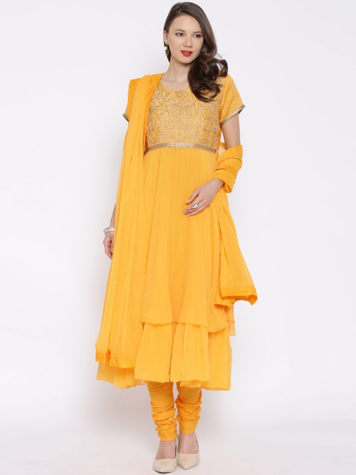 Biba yellow cheap anarkali