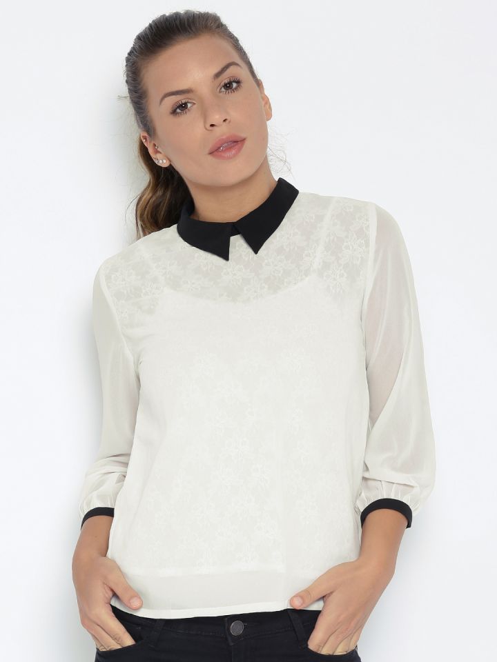 SASSAFRAS White High-Neck Top