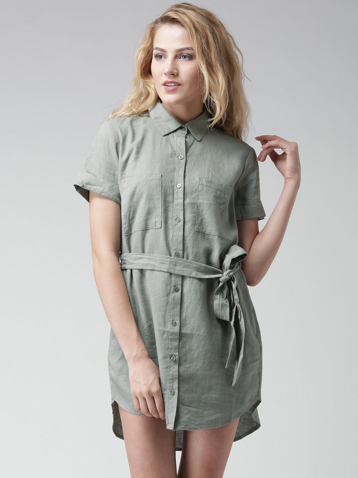 Belted shirt store dress forever 21