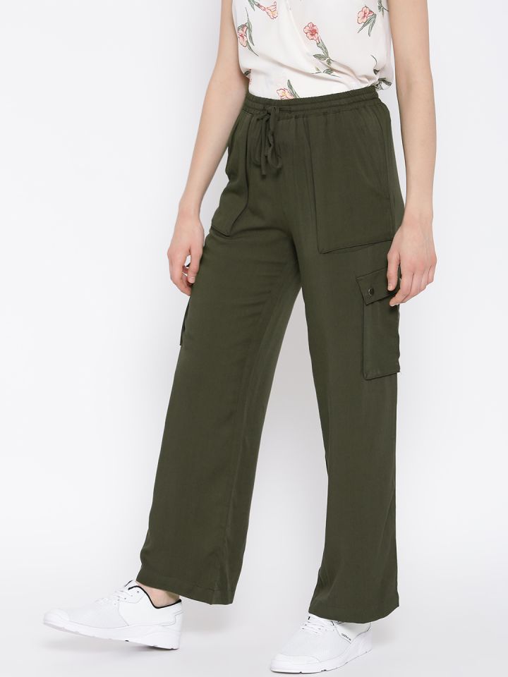 FOREVER 21 Women Olive Green Cargo Trousers