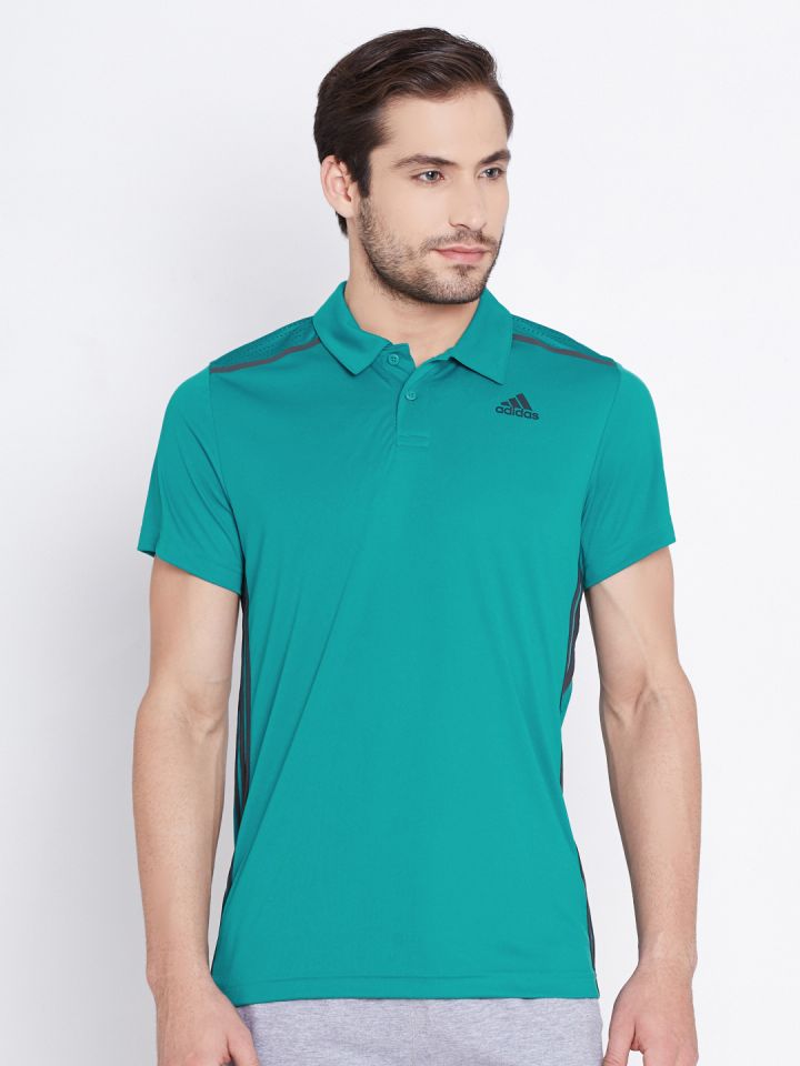Adidas green polo shirt sale