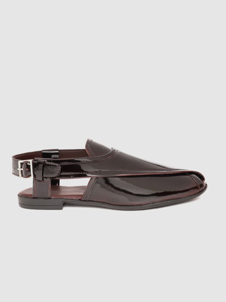 Buy House Of Pataudi Men Burgundy Shoe Style Sandals Sandals for