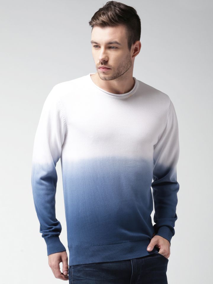 Blue white sweater store