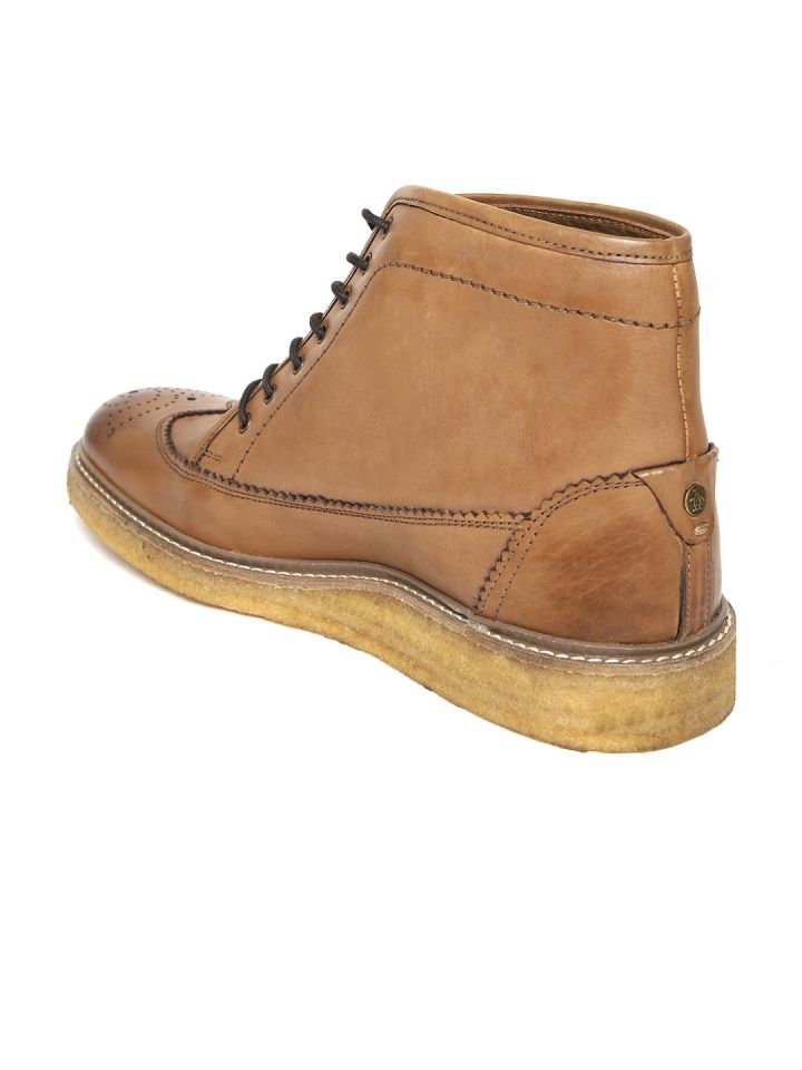 Original Penguin Men Tan Brown Leather Brogue Boots