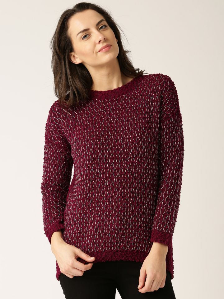 Maroon and top gold sweater