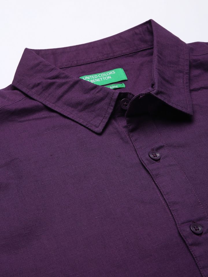 Buy United Colors Of Benetton Men Purple Slim Fit Casual Shirt