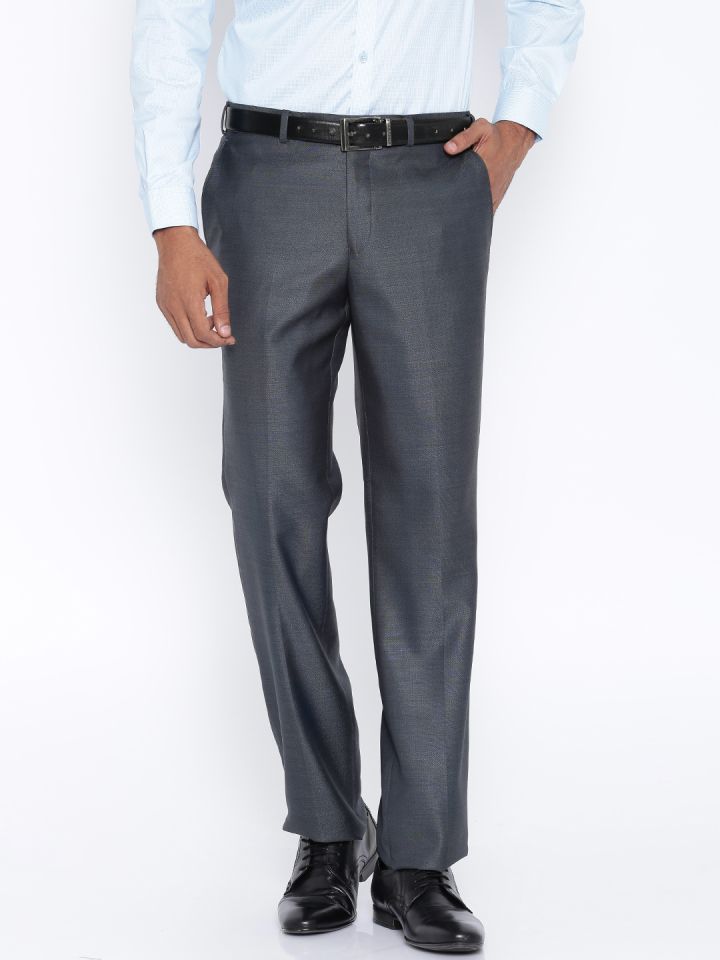 Raymond Contemporary Fit Dark Blue Trouser For Men
