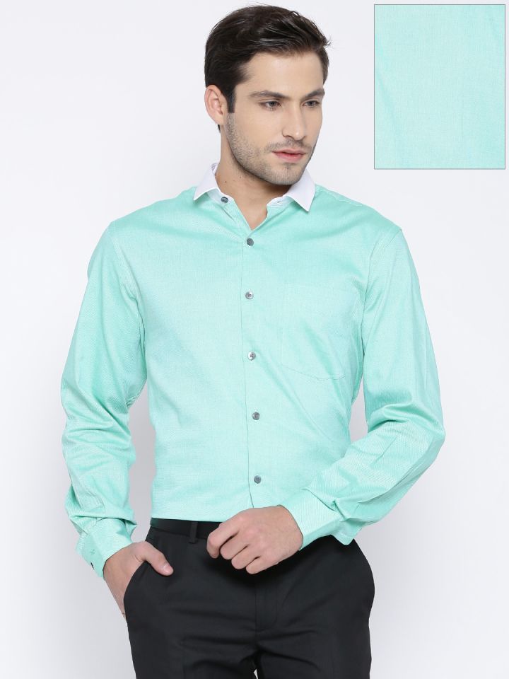 Buy John Players Sea Green Slim Formal Shirt Shirts for Men