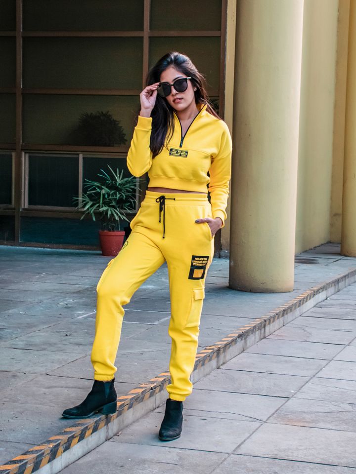 Yellow joggers womens deals