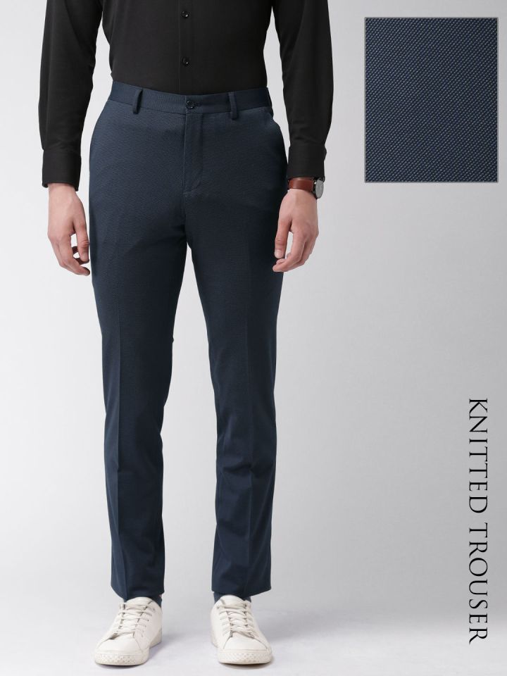 Styli Casual Trousers  Buy Styli Solid Slim Fit Knitted Black Trouser  Online  Nykaa Fashion