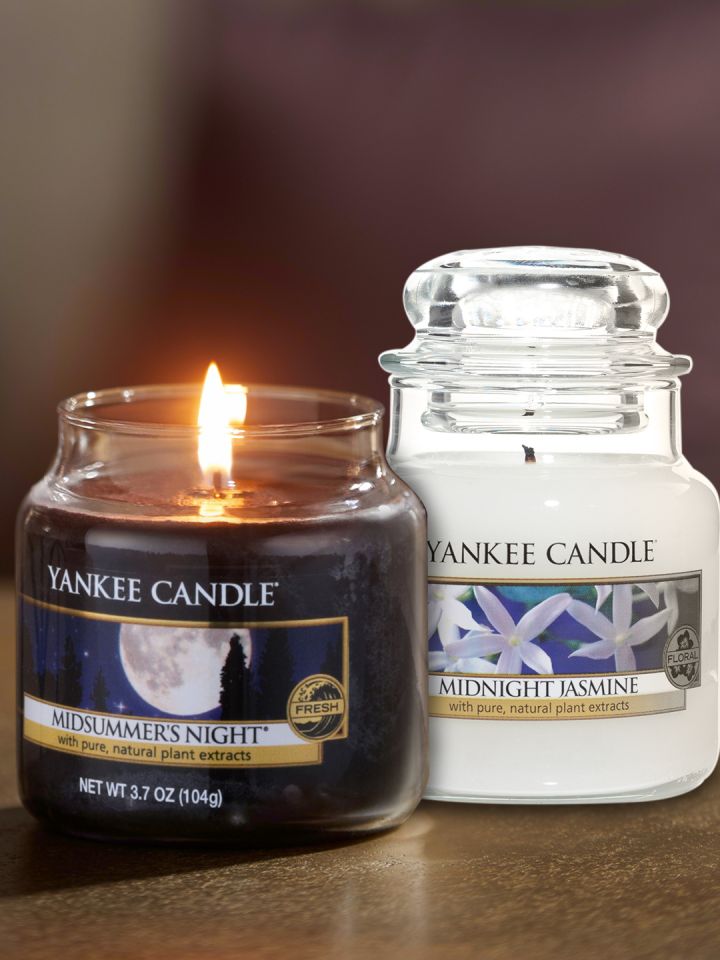YANKEE CANDLE Set Of 2 Midnight Jasmine & Midsummer Night Scented Jar  Candles