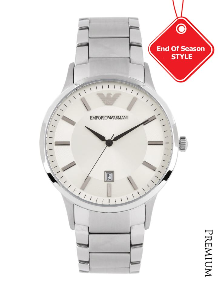 Emporio Armani Men Silver Toned Dial Watch AR2430I