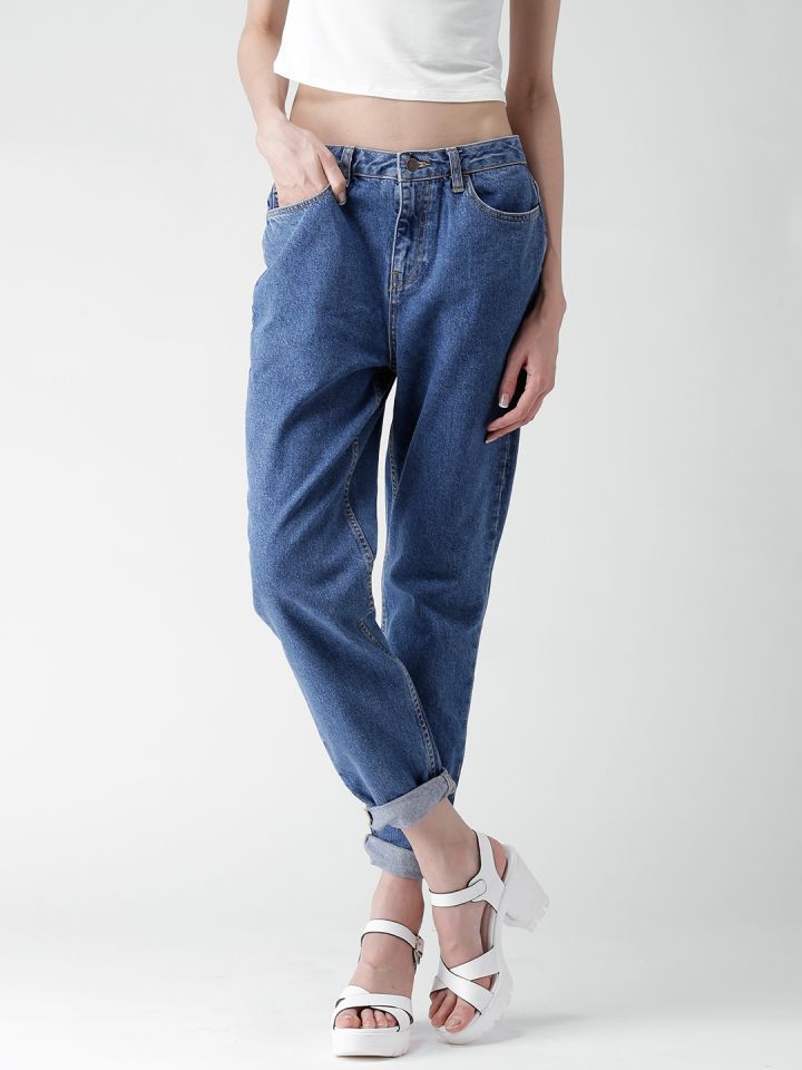 Buy FOREVER 21 Blue Boyfriend Jeans