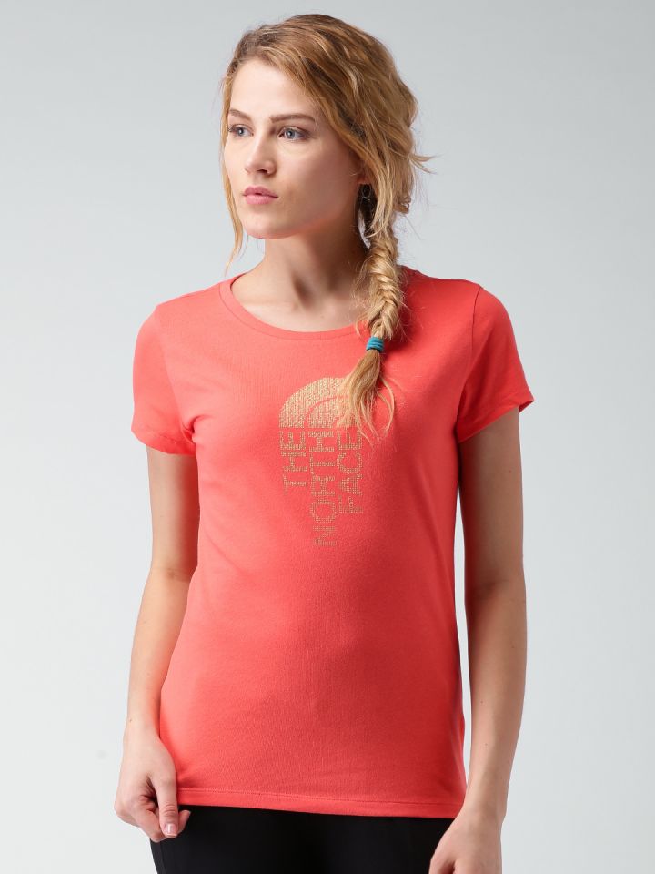 The North Face Coral Orange Printed T shirt