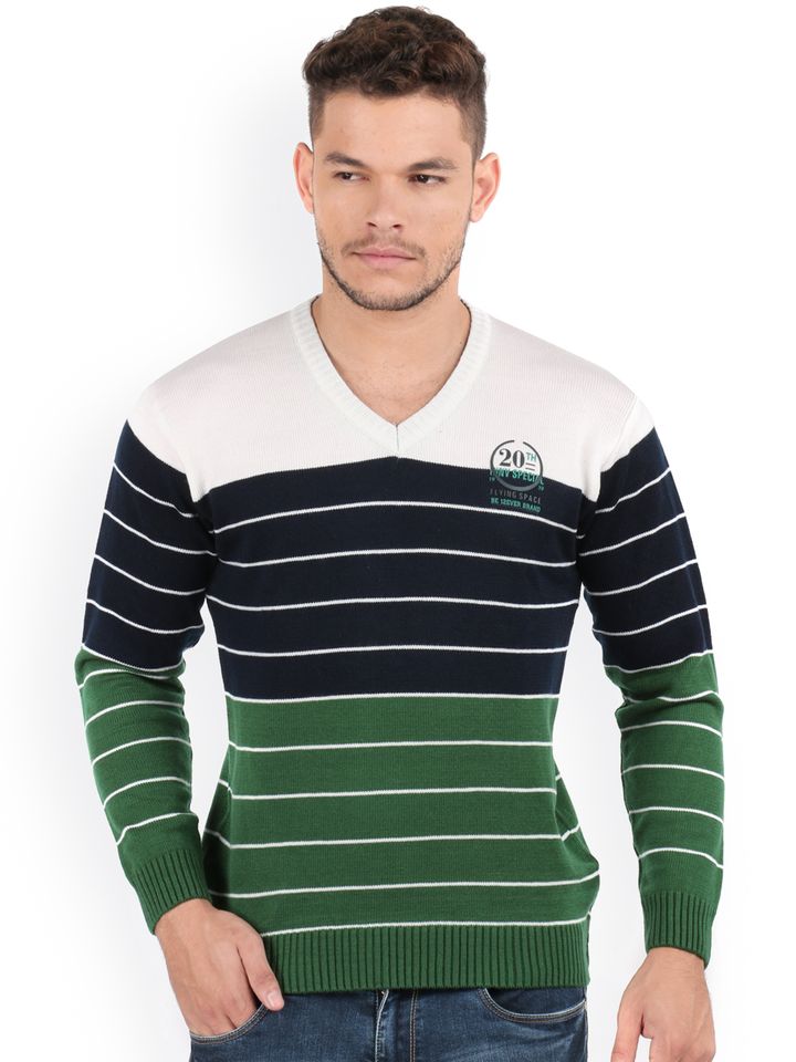 Buy Oxemberg Navy \u0026 Green Striped Slim 