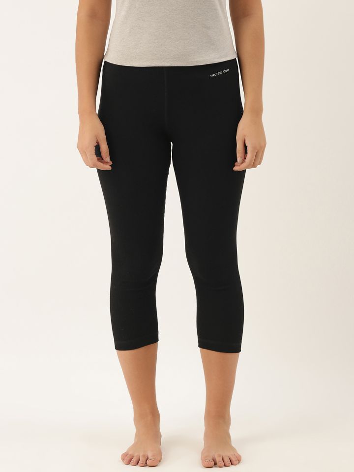 Buy Fruit Of The Loom Woman s Black Solid Thermal Bottoms