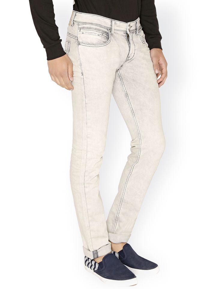 Rookies Off White Slim Jeans
