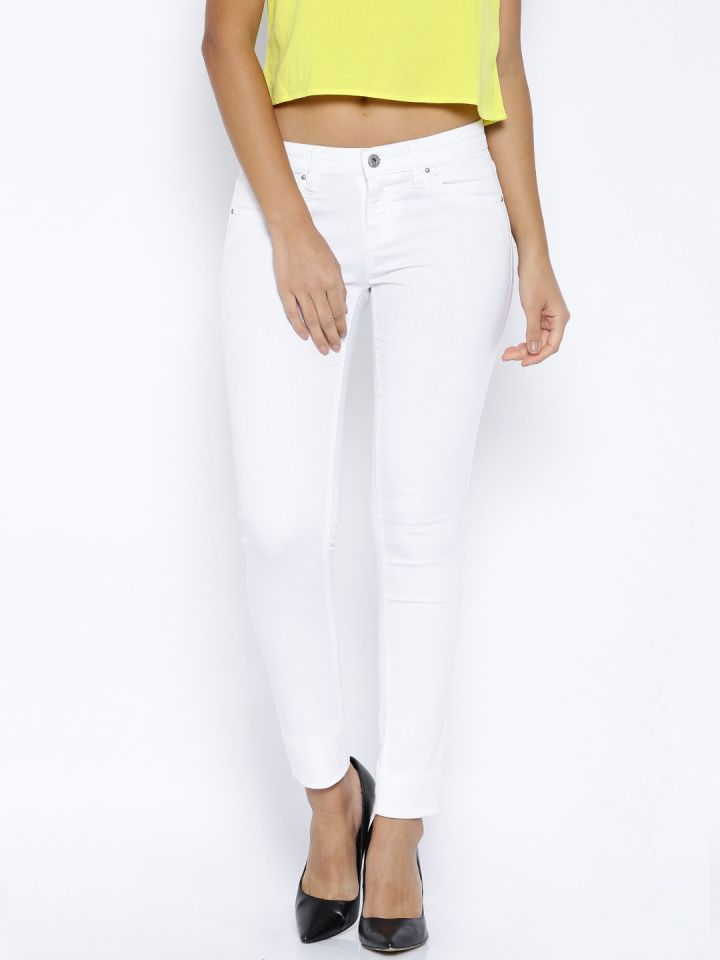 white jeggings myntra