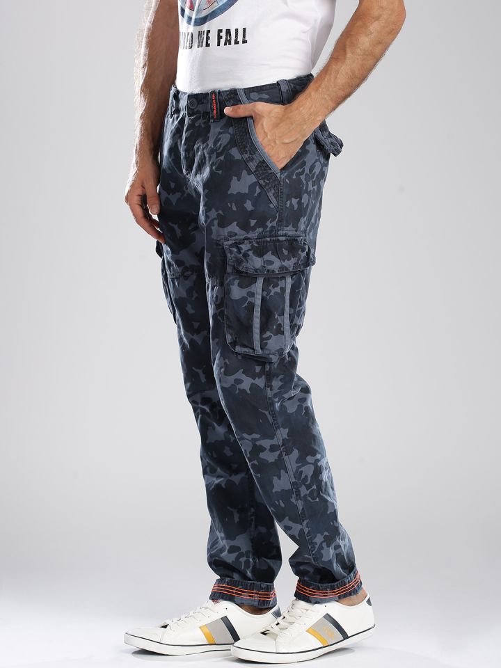 Tall Fixed Skinny Gusset Camo Cargo Trouser  boohooMAN