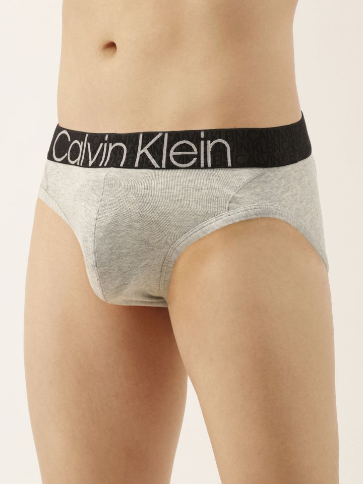 Buy Calvin Klein Underwear Men Grey Solid Briefs NB2681PGK