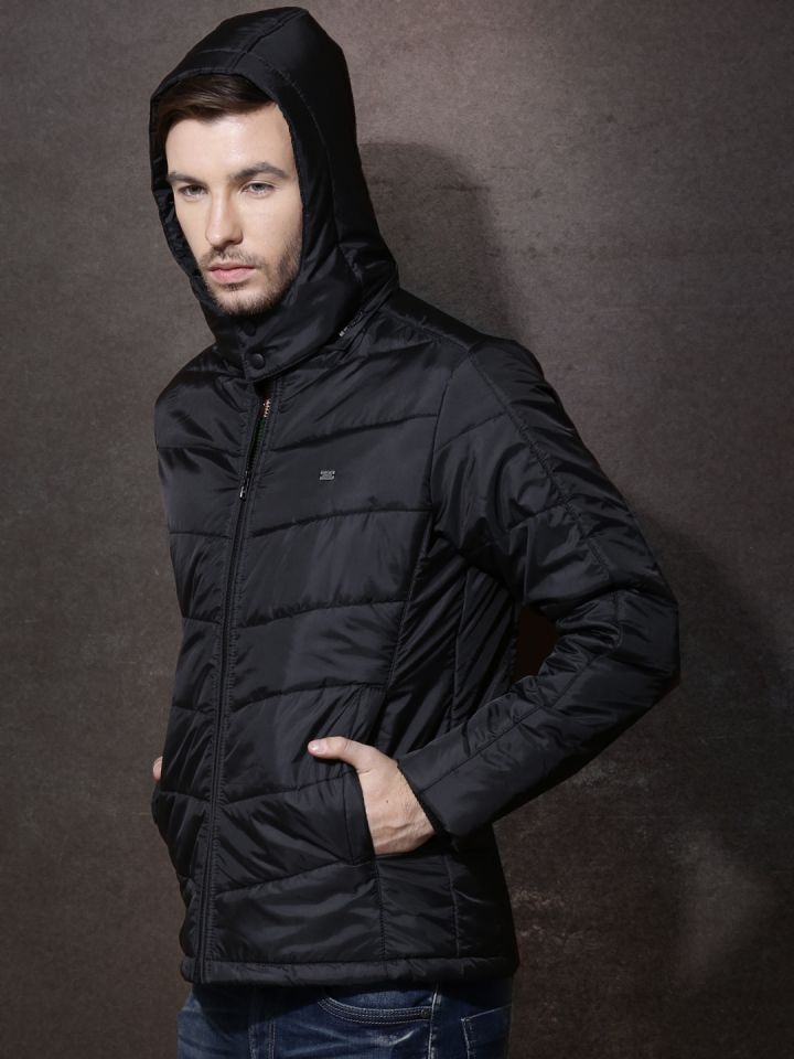 Mens black puffer jacket sale online