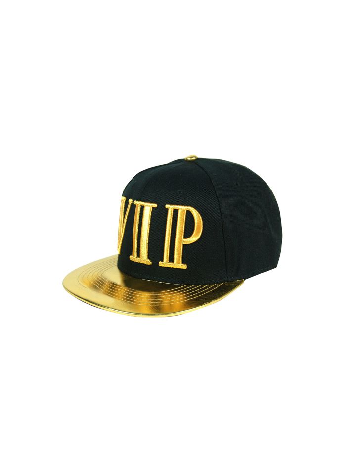 FabSeasons Unisex Black Gold Toned Hip Hop Cap