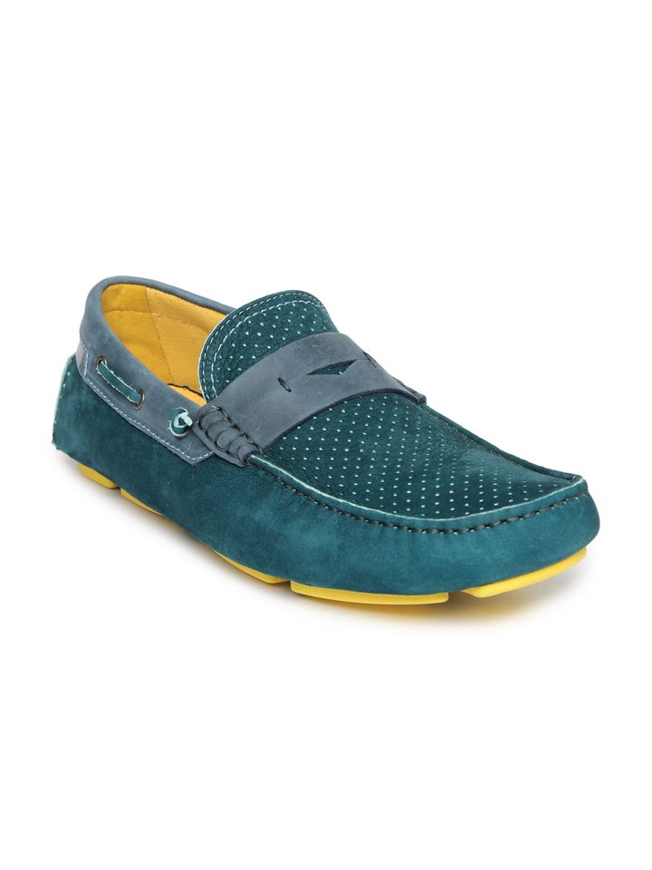 teal blue loafers