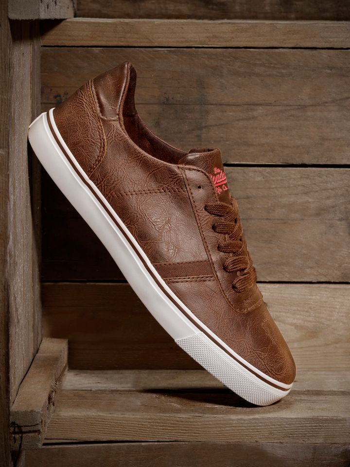 Buy Roadster Men Brown Solid Sneakers 