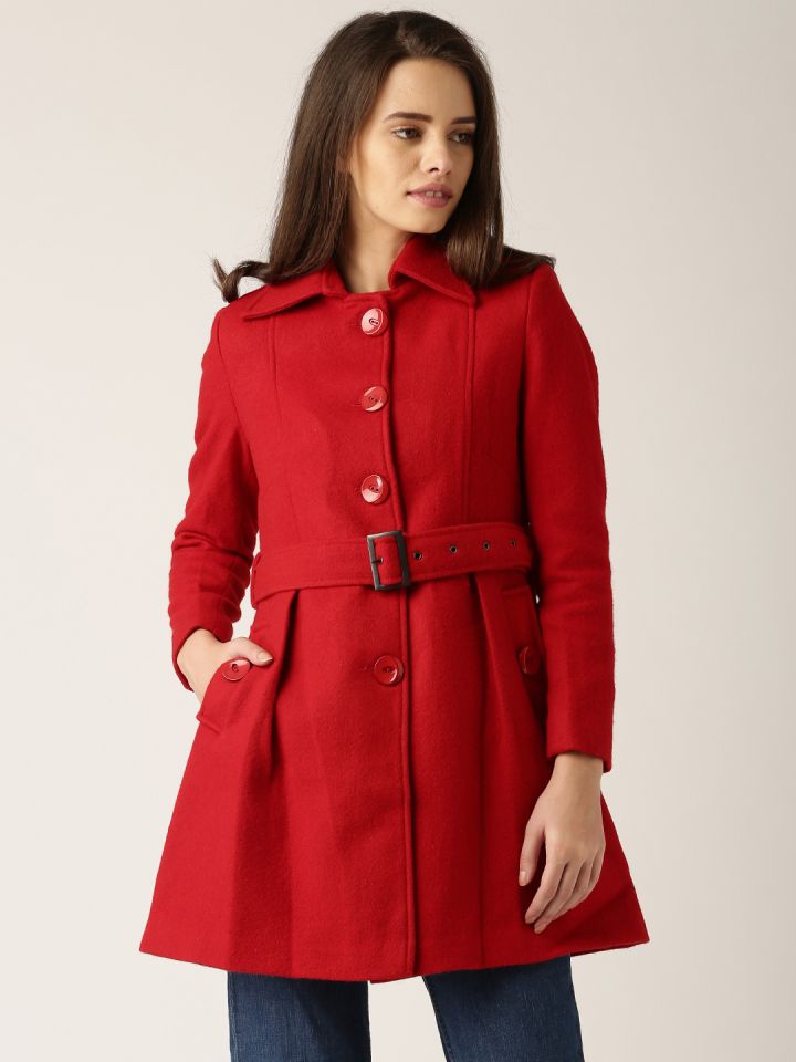 Buy DressBerry Red Trench Coat Coats for Women 1342261 Myntra
