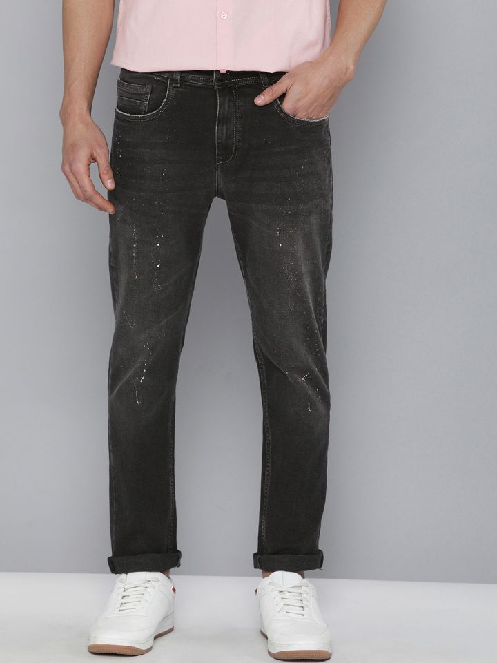 Buy Mast Harbour Men Black Skinny Fit Mid Rise Mildly Distressed