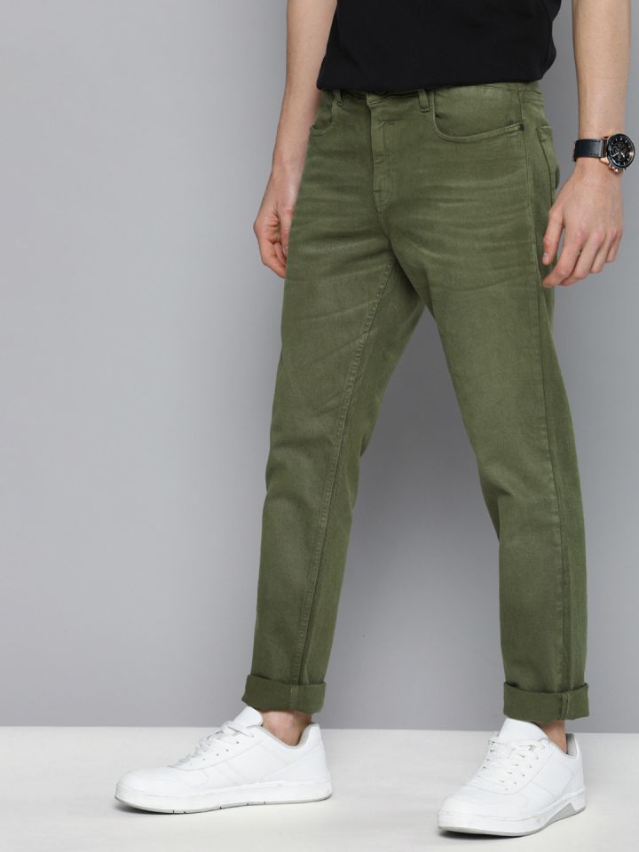 Olive store colour jeans