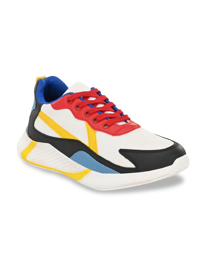 mactree men colourblocked pu sneakers