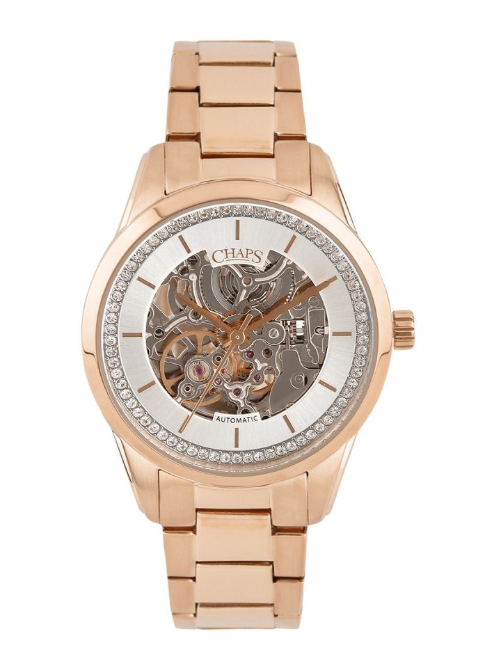 CHAPS KASIA Women Silver Toned Visible Mechanism Dial Watch CHP9503
