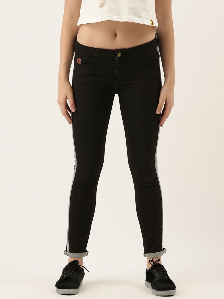Side stripe online jeans myntra