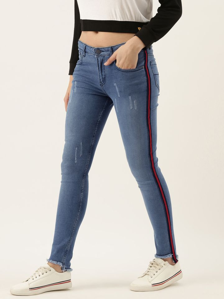 Side stripe online jeans myntra